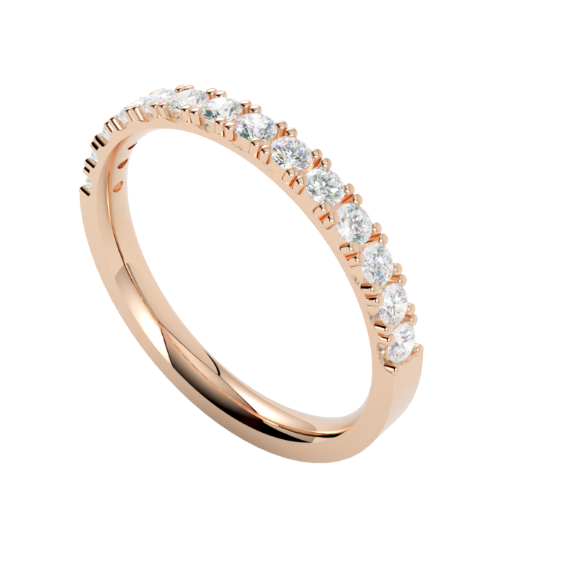 Obrączka ślubna w różowym złocie z diamentami, elegancki symbol wiecznej miłości